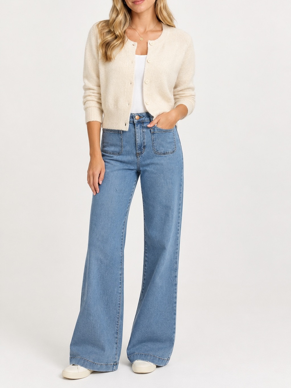 LC Lauren Conrad Light Blue High-Rise Wide Leg Jeans